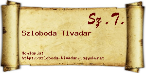 Szloboda Tivadar névjegykártya