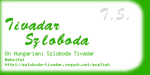 tivadar szloboda business card